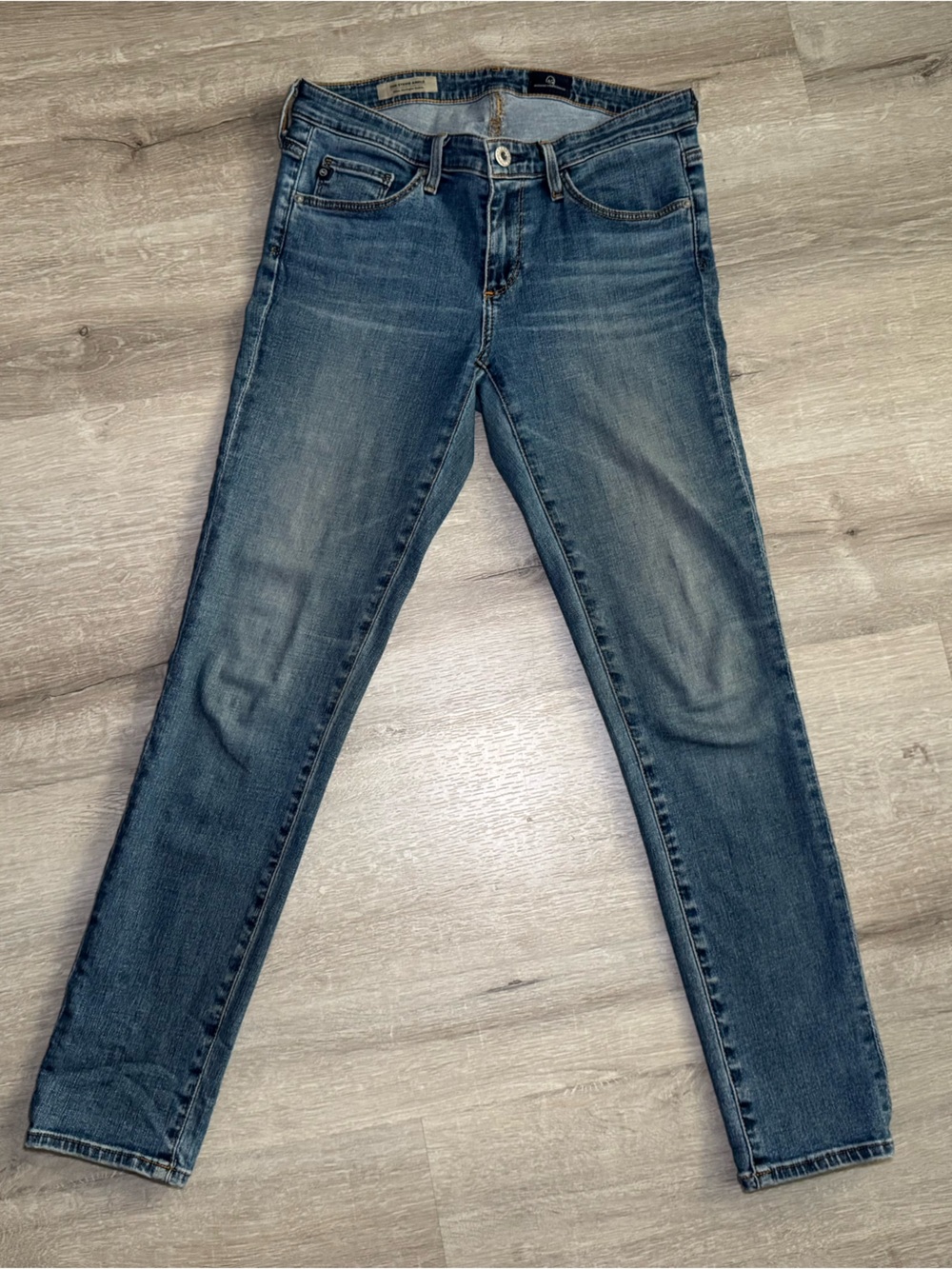 AG The Stevie Ankle Slim Straight Blue Denim Jeans Size 26 Regular